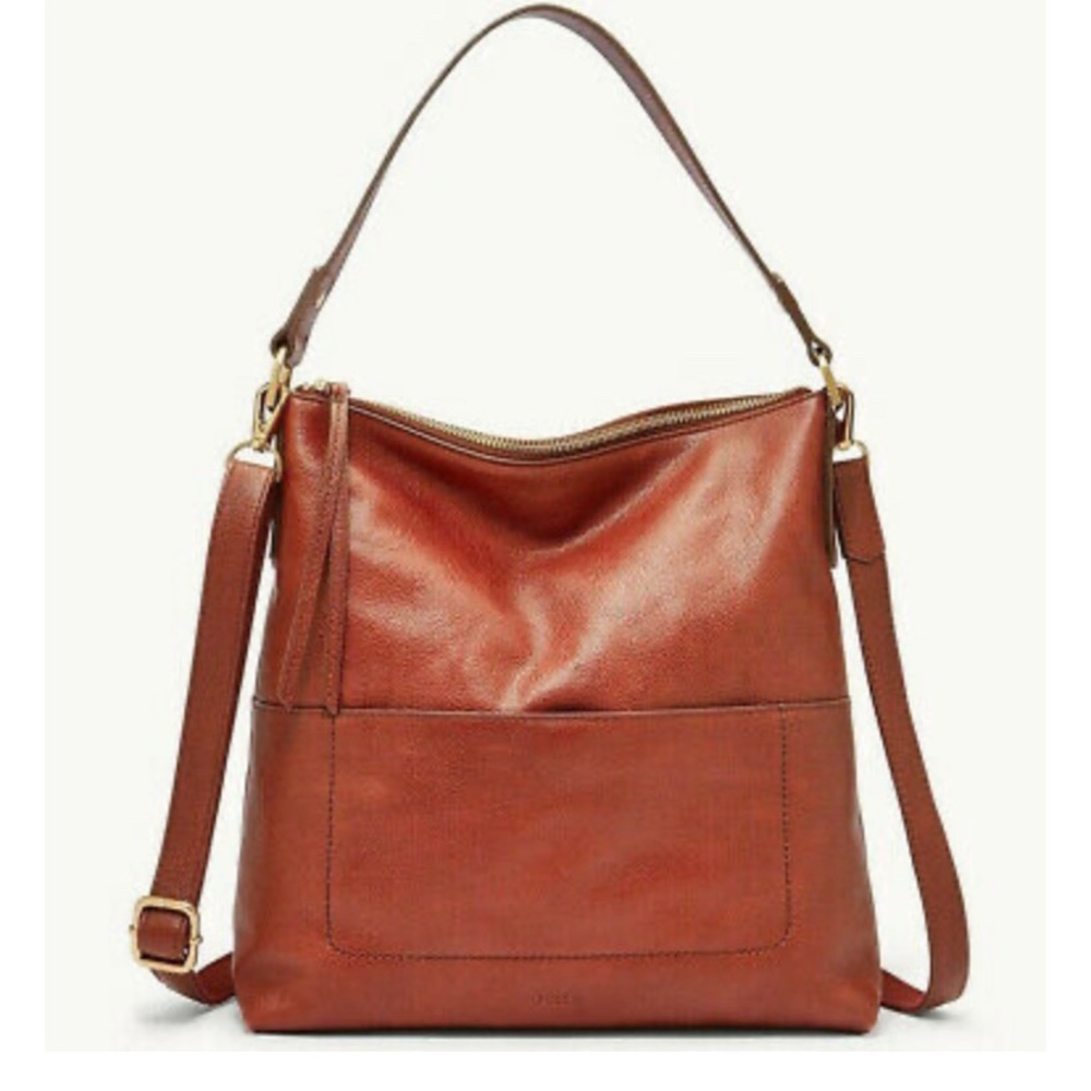 Fossil Amelia Hobo Crossbody Shoulder Brown